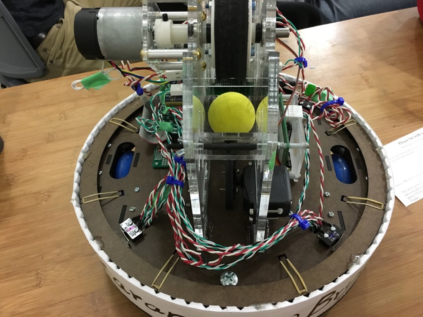 Top view of the chassis, boards and wiring