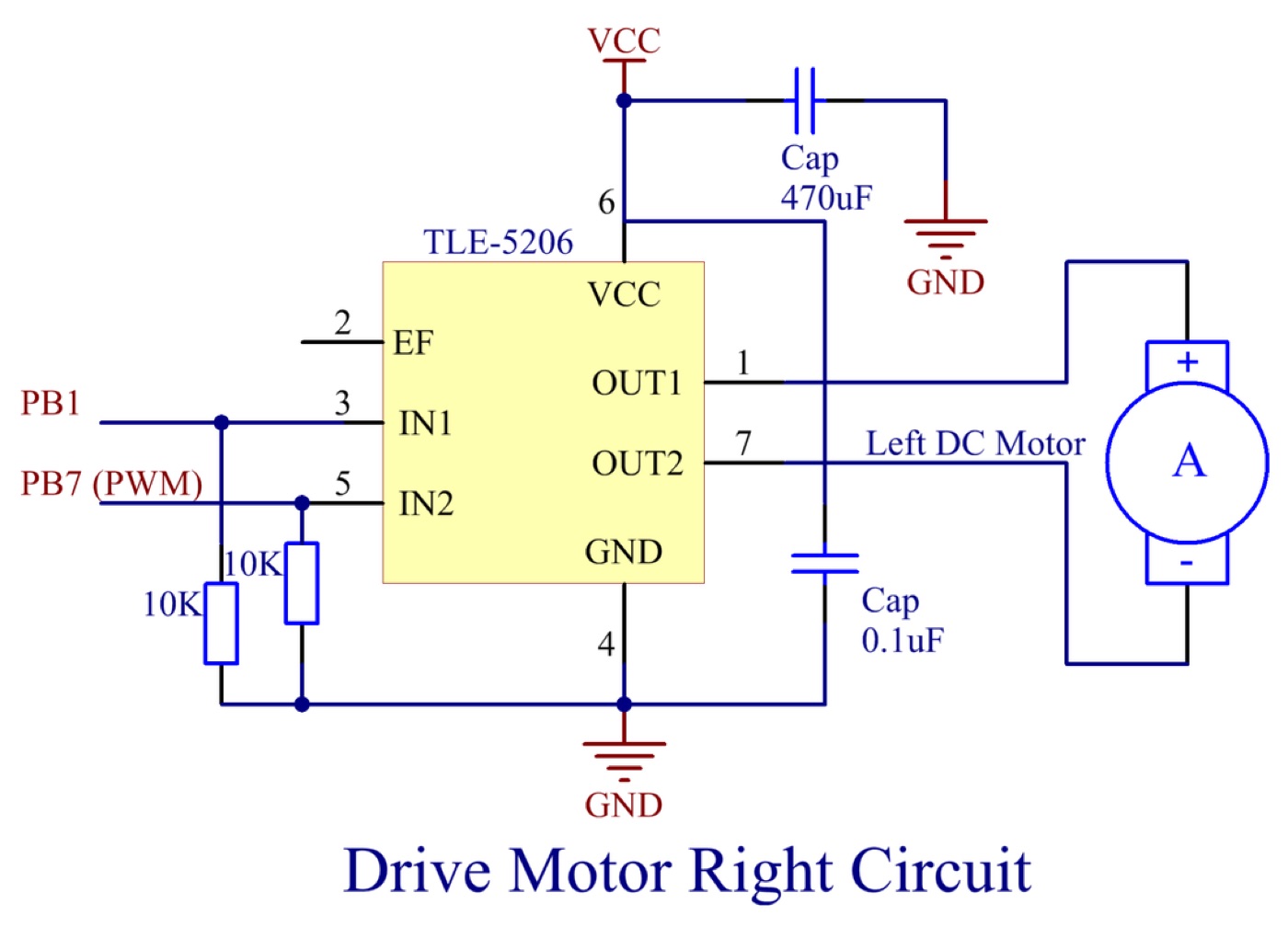 Drive motor H-bridge circuit schematic