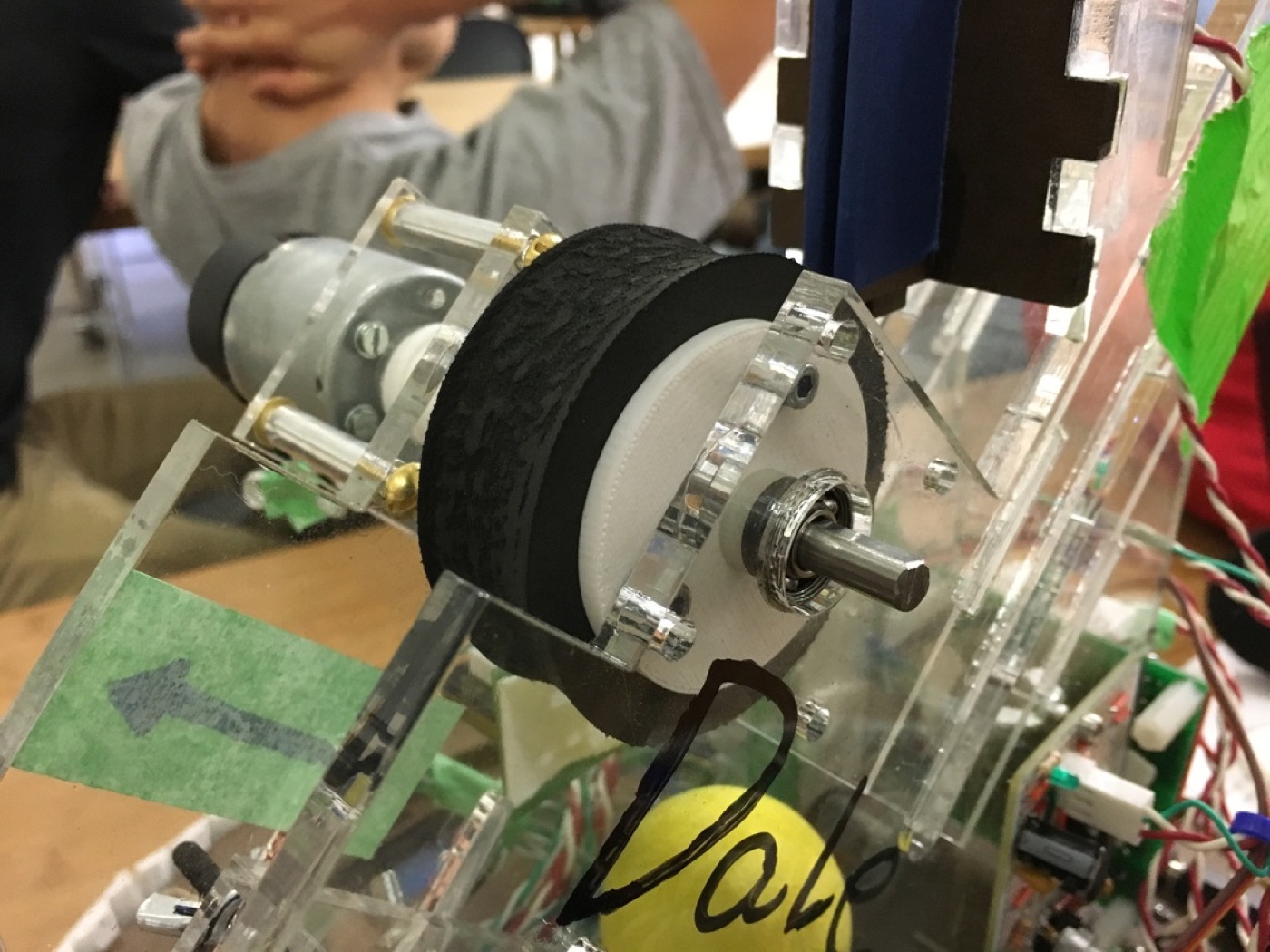 Clear acrylic flywheel ball shooter